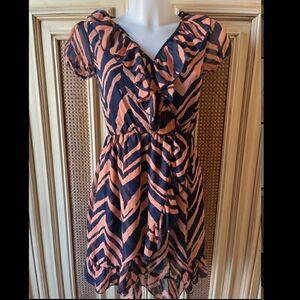 NEEDLE & THREAD zebra ruffle dress S 